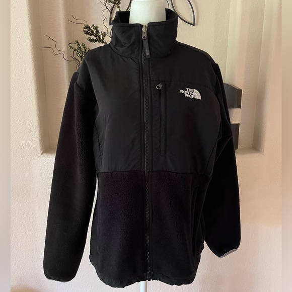 The North Face Denali Women's Large Black Jacket Fleece Zip In TNF Pockets Warm - Picture 1 of 9